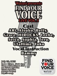 Watusi presents「FIND YOUR VOICE LIVE VOL.1」